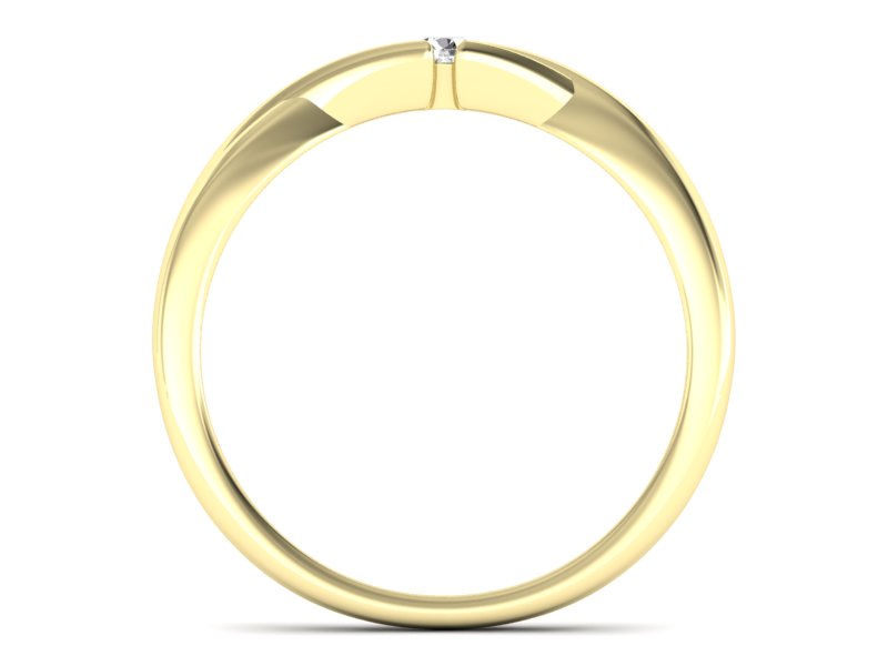 Złoty pierścionek z brylantem żółte złoto - P15310z — zdjęcie 2