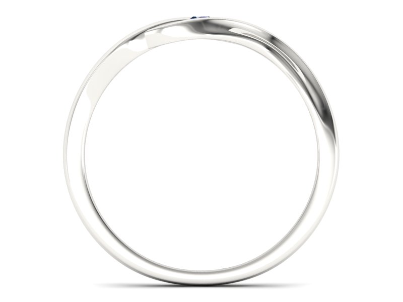 Złoty pierścionek z szafirem białe złoto - P15312bsz — zdjęcie 2