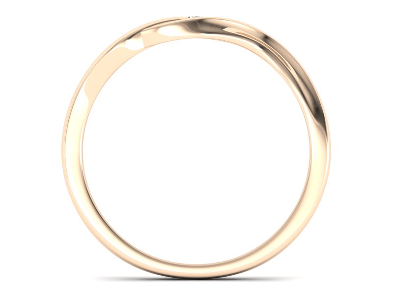 Złoty pierścionek z brylantem różowe złoto - P15312c — zdjęcie 2