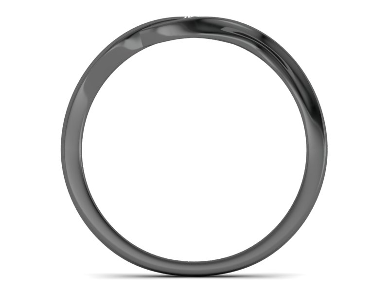 Złoty pierścionek z brylantem czarne złoto - p15312cz — zdjęcie 2