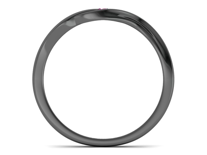 Czarne złoto pierścionek zaręczynowy z rubinem - p15312czr — zdjęcie 2