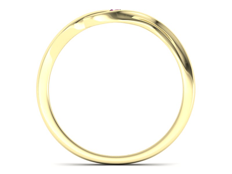 Złoty pierścionek z rubinem żółte złoto - P15312zr — zdjęcie 2