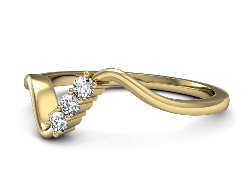 Złoty pierścionek z brylantami żółte złoto - P15313z — zdjęcie 2