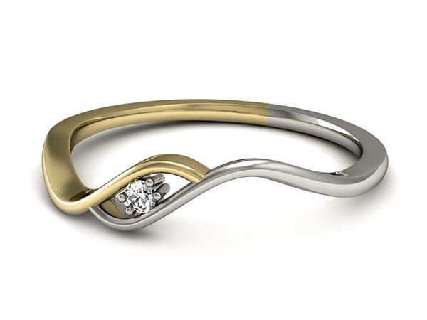 Pierścionek zaręczynowy z brylantem złoto 585 - P15315zb