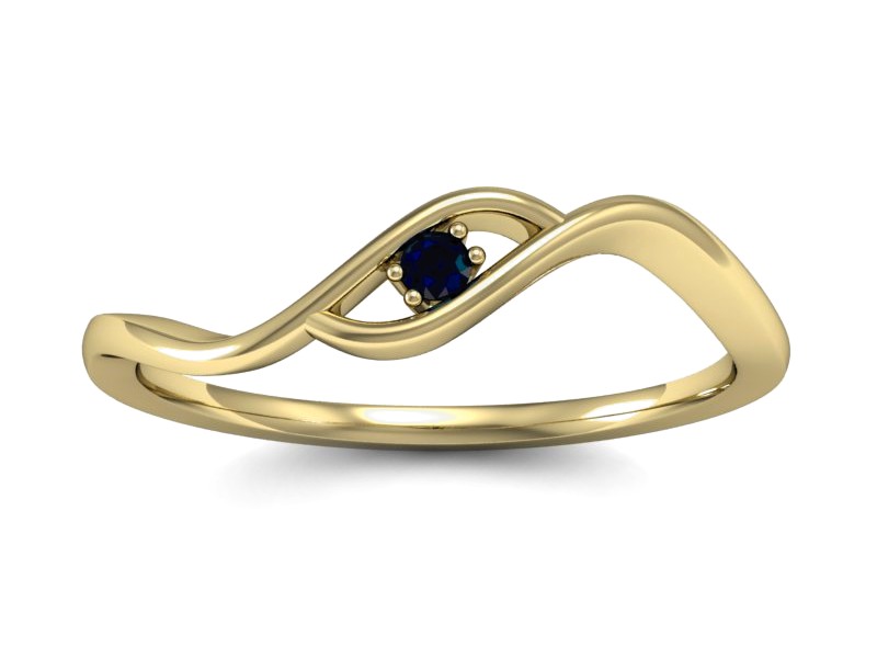Złoty pierścionek z szafirem żółte złoto - P15315zsz — zdjęcie 3