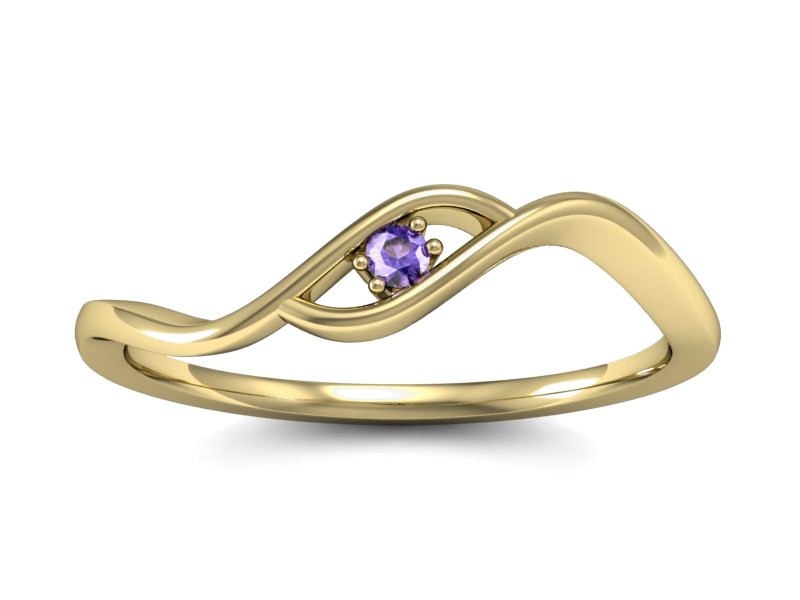 Złoty pierścionek z tanzanitem żółte złoto - P15315zt — zdjęcie 3