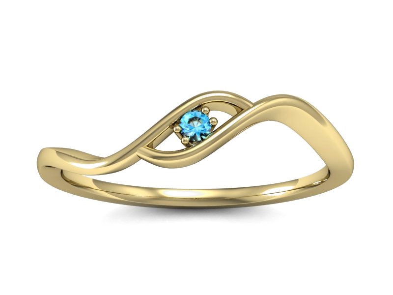 Złoty pierścionek z topazem żółte złoto - P15315ztp — zdjęcie 3