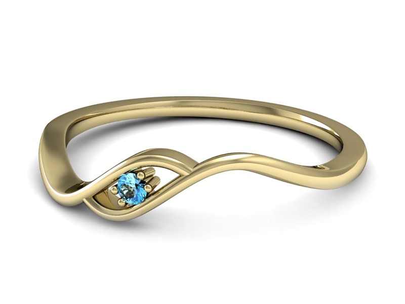 Złoty pierścionek z topazem żółte złoto - P15315ztp — zdjęcie 2