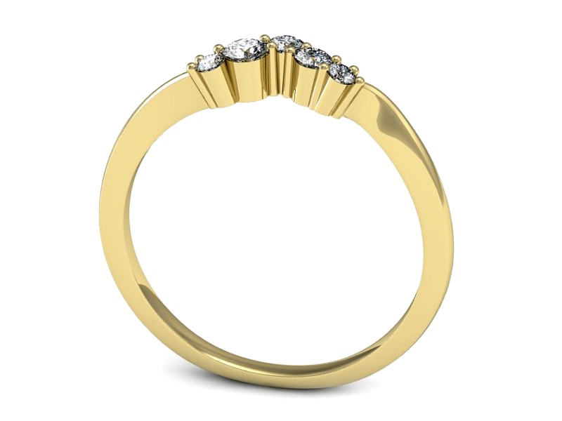 Złoty pierścionek z brylantami żółte złoto - P15324z — zdjęcie 3