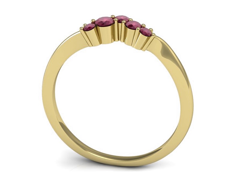 Złoty pierścionek z rubinami żółte złoto - P15324zr — zdjęcie 3