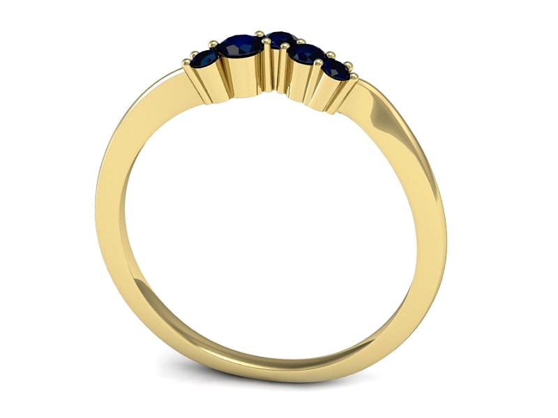 Złoty pierścionek z szafirami żółte złoto - P15324zsz — zdjęcie 3
