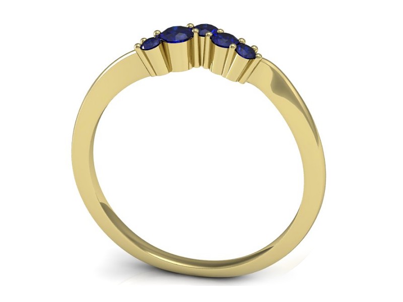 Złoty pierścionek z szafirami żółte złoto - P15324zszc — zdjęcie 3