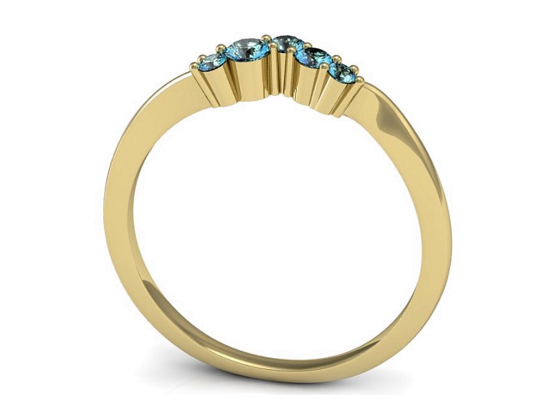 Złoty pierścionek z topazami żółte złoto - P15324ztp — zdjęcie 3