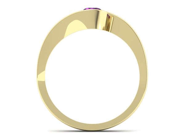 Magiczny Złoty pierścionek z ametystem - P15326zat