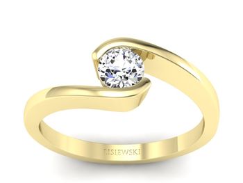 Złoty pierścionek z brylantem próba 585 - p15326zx - 1