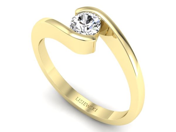 Złoty pierścionek z brylantem próba 585 - p15326zx