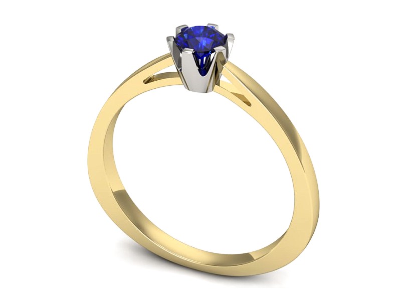 Pierścionek z szafirem żółte i białe złoto - P15327zbszc — zdjęcie 3