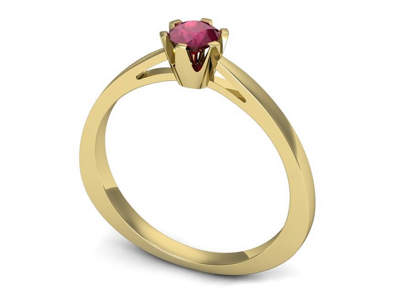 Złoty pierścionek z rubinem żółte złoto - P15327zr — zdjęcie 3