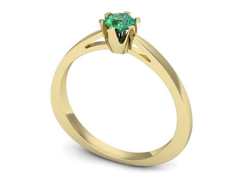 Złoty pierścionek ze szmaragdem - P15327zsm — zdjęcie 3