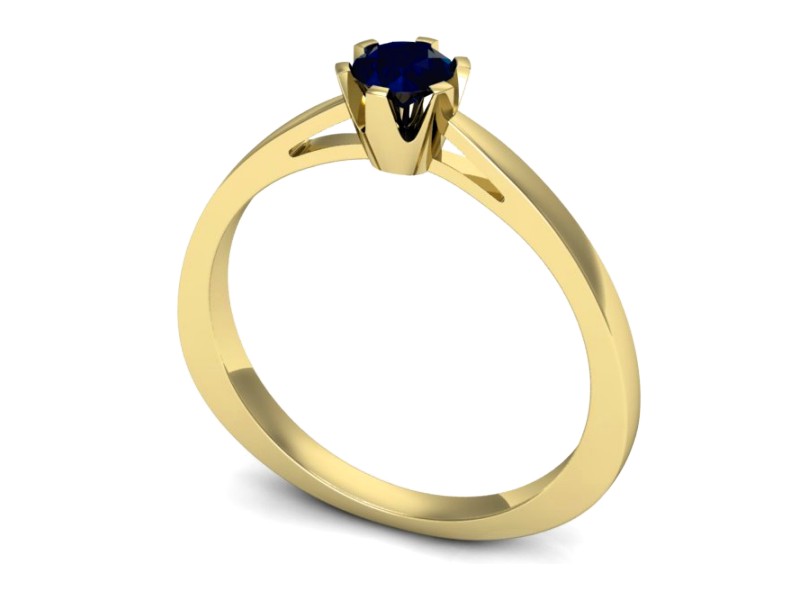 Złoty pierścionek z szafirem żółte złoto - P15327zsz — zdjęcie 3