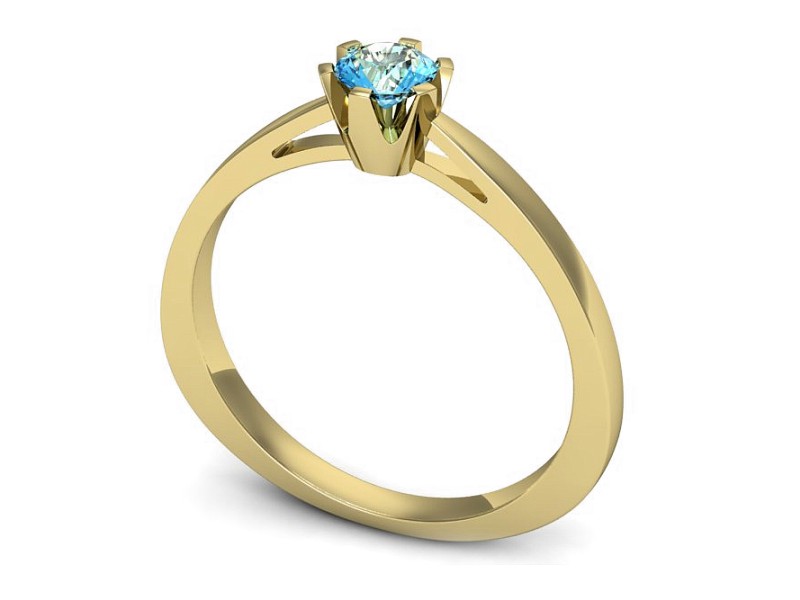 Złoty pierścionek z topazem żółte złoto - P15327ztp — zdjęcie 3