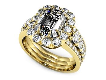 Złoty Pierścionek z diamentami żółte złoto 585 - P15339z - 1