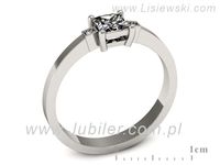Złoty Pierścionek z diamentami białe złoto proba 585 - P15345b- 3