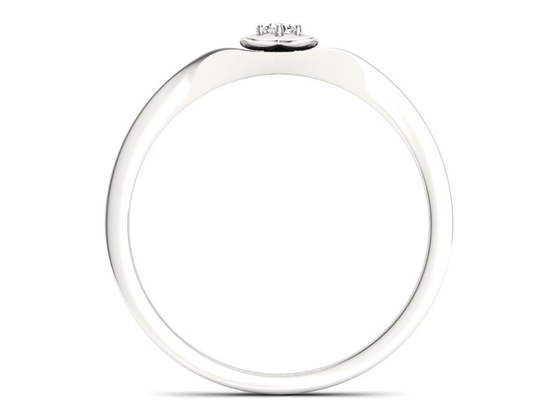 Złoty pierścionek z brylantem białe złoto - P15350b — zdjęcie 2