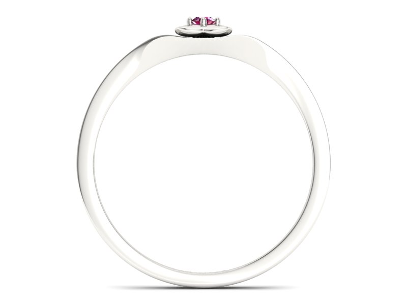 Złoty pierścionek z rubinem białe złoto - P15350br — zdjęcie 2