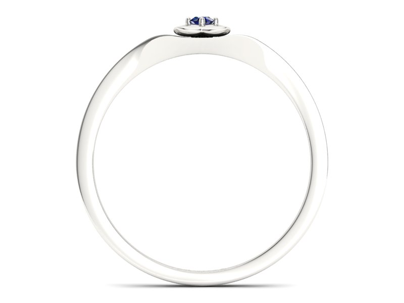 Złoty pierścionek z szafirem białe złoto - P15350bsz — zdjęcie 2