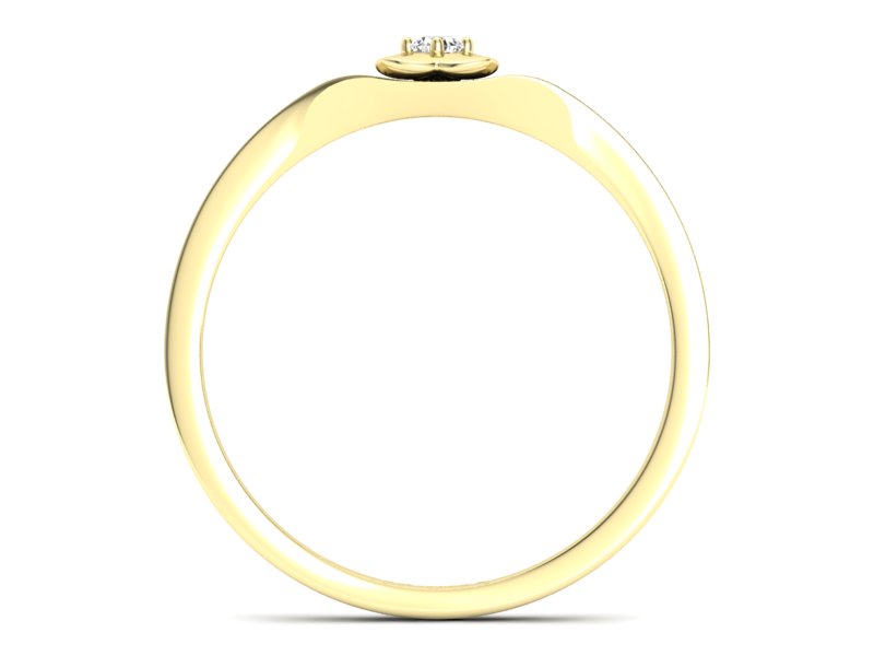 Złoty pierścionek z brylantem żółte złoto - P15350z — zdjęcie 2