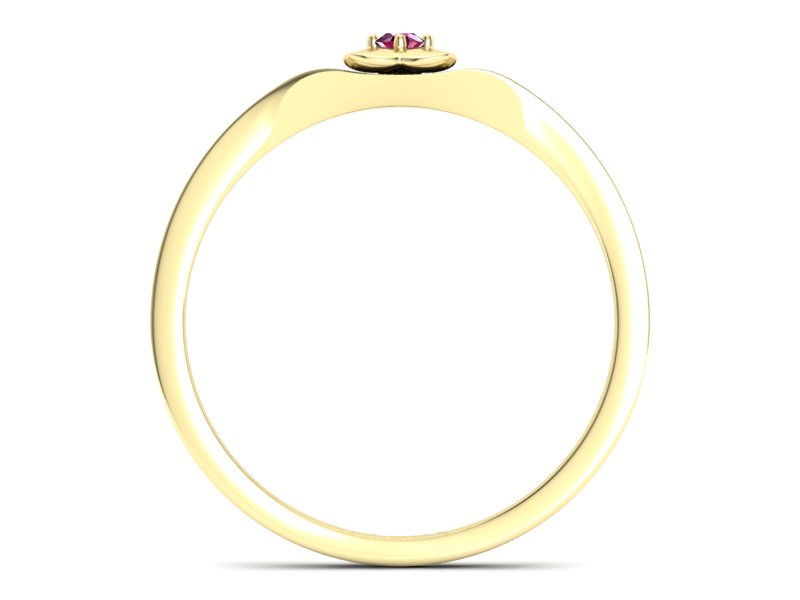 Złoty pierścionek z rubinem żółte złoto - P15350zr — zdjęcie 2