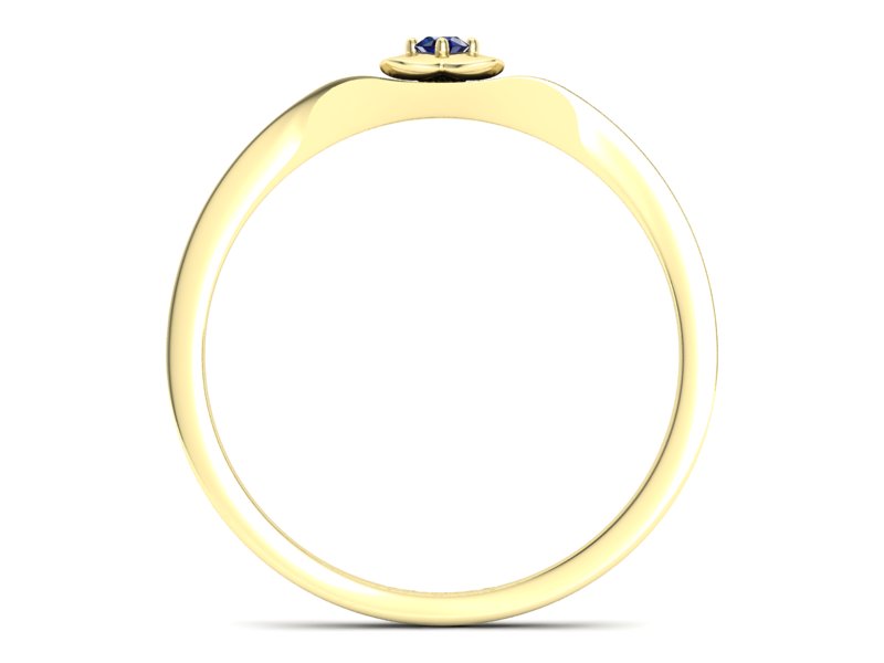 Złoty pierścionek z szafirem żółte złoto - P15350zsz — zdjęcie 2