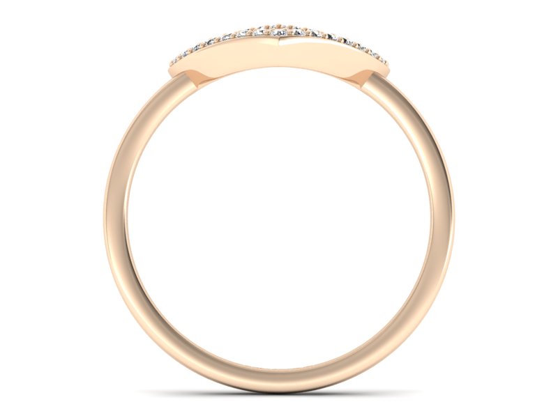 Złoty pierścionek z brylantami różowe złoto - P15352c — zdjęcie 2