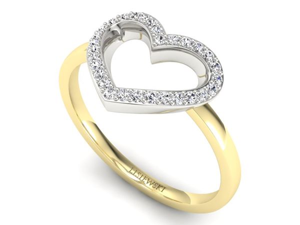 Pierścionek zaręczynowy z diamentami złoto 585 - P15352zb