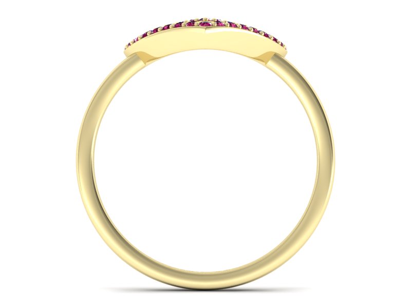 Złoty pierścionek z rubinami żółte złoto - P15352zr — zdjęcie 2