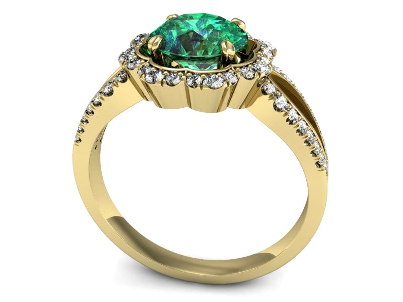 Pierścionek ze szmaragdem i brylantami - P15355zsm — zdjęcie 3