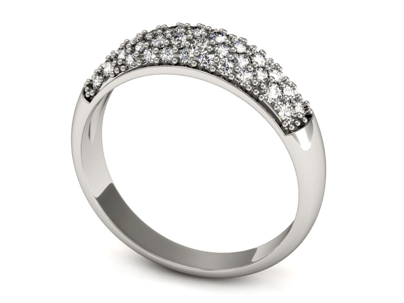 Złoty pierścionek z brylantami białe złoto - P15356b — zdjęcie 3