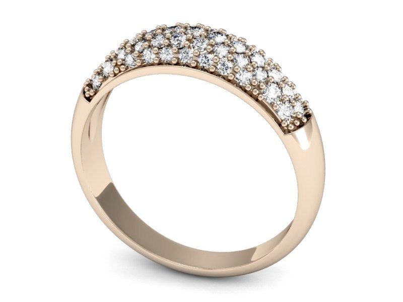 Złoty pierścionek z brylantami różowe złoto - P15356c — zdjęcie 3