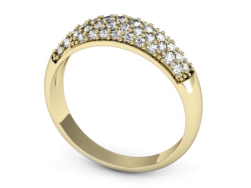 Złoty pierścionek z brylantami żółte złoto - P15356z — zdjęcie 3