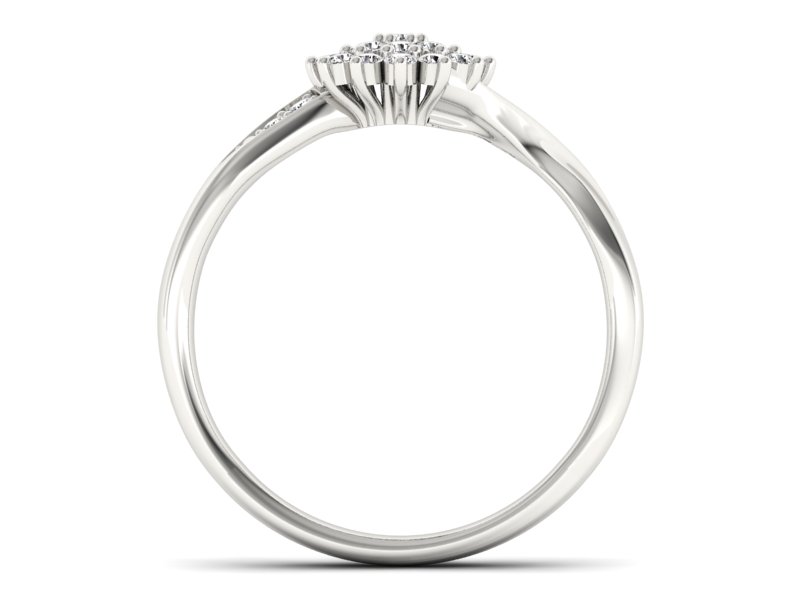 Złoty pierścionek z brylantami białe złoto - P15360b — zdjęcie 2