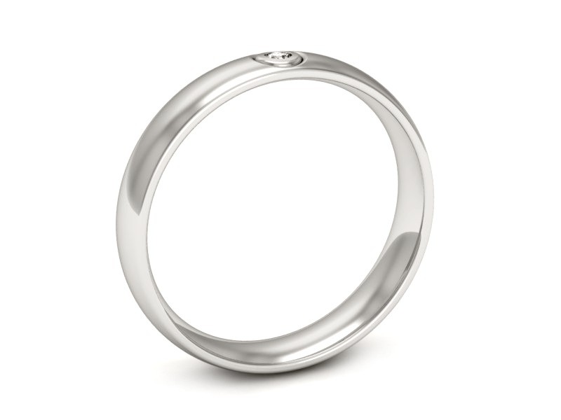 Obrączka damska z brylantem białe złoto - P15369b — zdjęcie 3