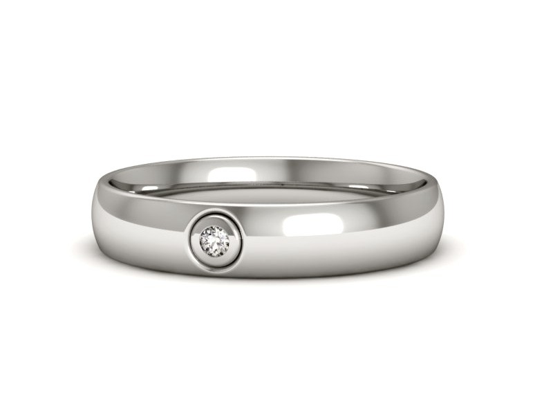 Obrączka damska z brylantem białe złoto - P15369b — zdjęcie 2