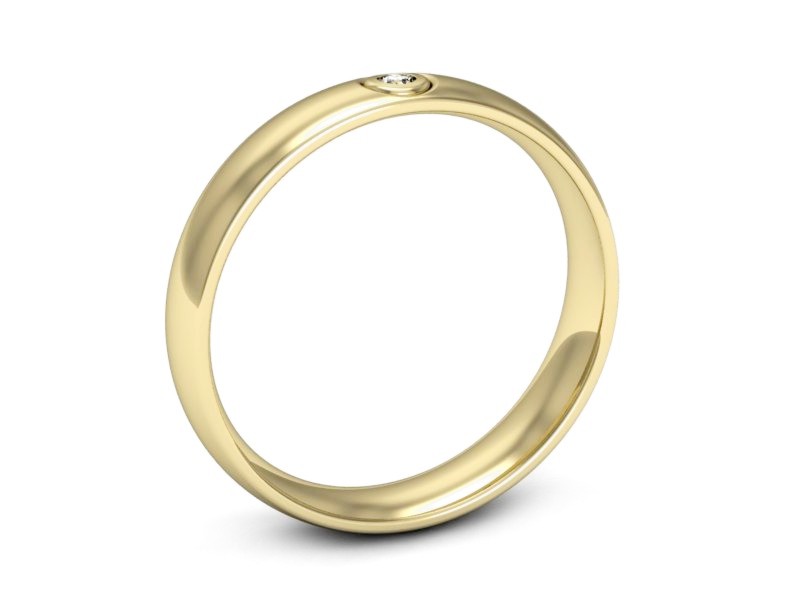 Obrączka damska z brylantem żółte złoto - P15369z — zdjęcie 3