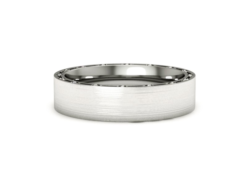 Pierścionek obrączka z brylantami białe złoto - P15371bmp — zdjęcie 2