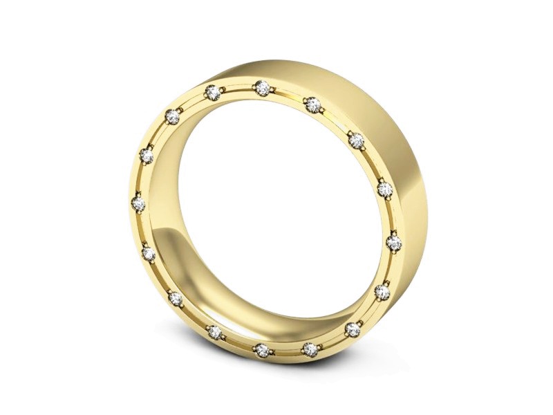 Obrączka z brylantami żółte złoto - P15371z — zdjęcie 3
