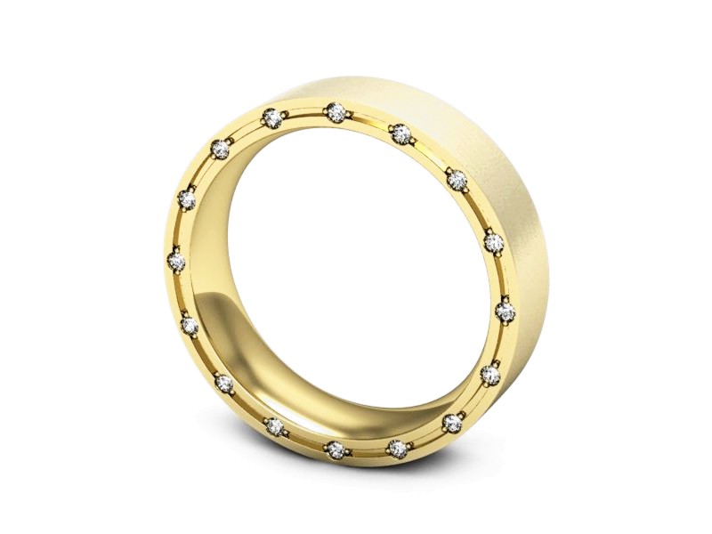 Obrączka z brylantami żółte złoto - P15371zmp — zdjęcie 3