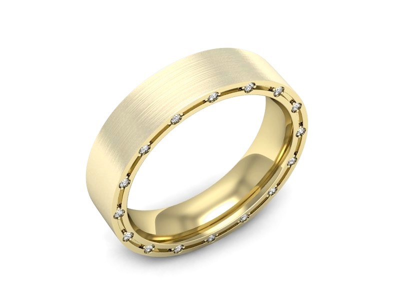 Obrączka z brylantami żółte złoto - P15371zmp