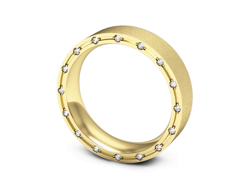 Obrączka z brylantami żółte złoto - P15371zms — zdjęcie 3