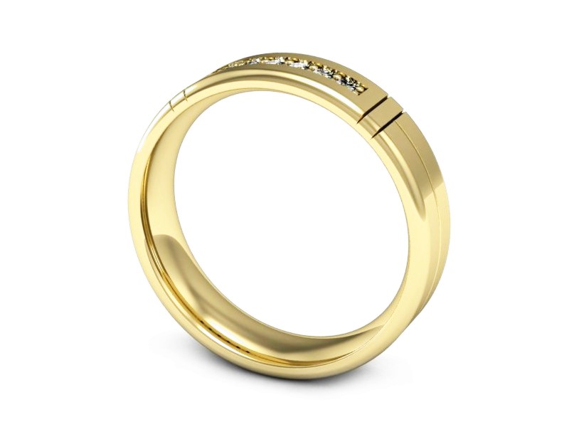 Obrączka z brylantami żółte złoto - P15373z — zdjęcie 3